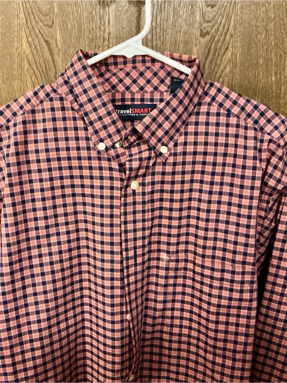 Roundtree & Yorke red and Navy Check Button-Down Shirt